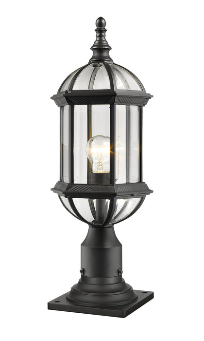 Outdoor Pier Mounted Fixture Z-Lite 563PHM-533PM-BK Black Annex 1 Light Outdoor Pier Mounted Fixture Z-Lite