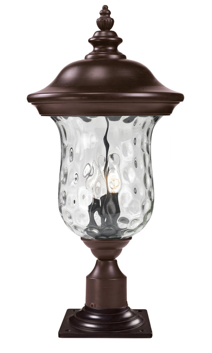 Outdoor Pier Mounted Fixture Z-Lite 533PHB-533PM-RBRZ Bronze Armstrong 3 Light Outdoor Pier Mounted Fixture Z-Lite