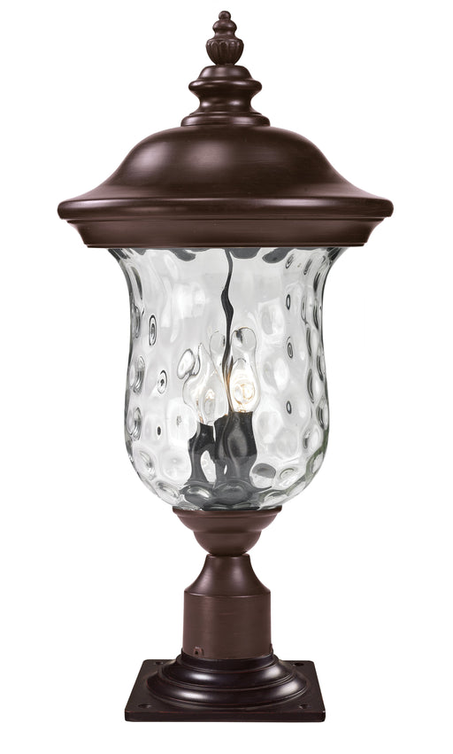 Outdoor Pier Mounted Fixture Z-Lite 533PHB-533PM-RBRZ Bronze Armstrong 3 Light Outdoor Pier Mounted Fixture Z-Lite
