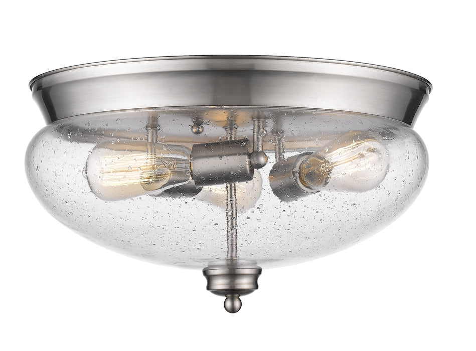 Flush Mount Z-Lite 722F3-BN Brushed Nickel Amon 3 Light Flush Mount Z-Lite