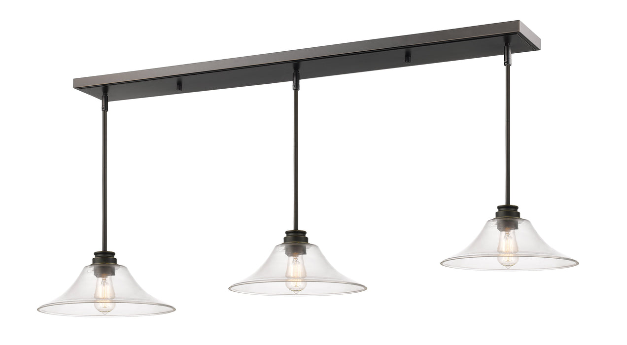 Linear Chandelier Z-Lite 428MP14-3OB Olde Bronze Annora 3 Light Linear Chandelier Z-Lite