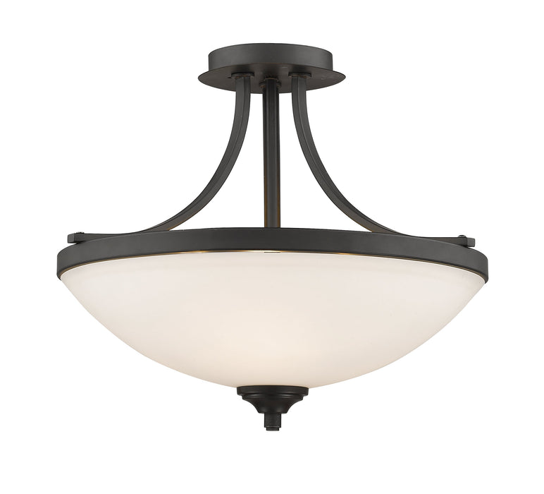 Semi Flush Mount Z-Lite 435SF-BRZ Bronze Bordeaux 3 Light Semi Flush Mount Z-Lite