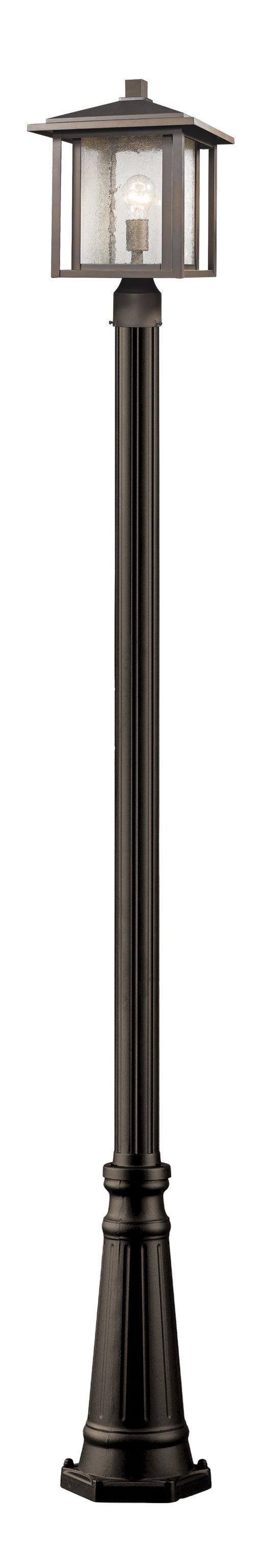 Outdoor Post Mounted Fixture Z-Lite 554PHB-519P-ORB Oil Rubbed Bronze Aspen 1 Light Outdoor Post Mounted Fixture Z-Lite