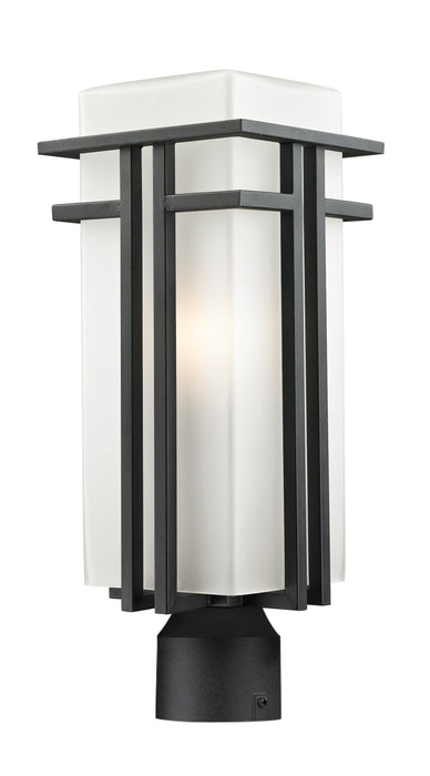Outdoor Post Mount Fixture Z-Lite 549PHB-BK-R Black Abbey 1 Light Outdoor Post Mount Fixture Z-Lite