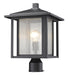 Outdoor Post Mount Fixture Z-Lite 554PHB-BK Black Aspen 1 Light Outdoor Post Mount Fixture Z-Lite