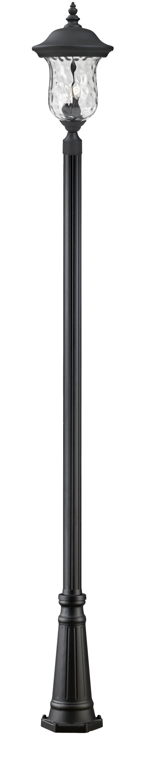 Outdoor Post Mounted Fixture Z-Lite 533PHB-519P-BK Black Armstrong 3 Light Outdoor Post Mounted Fixture Z-Lite