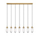 Linear Chandelier Z-Lite 651P-7L-RB Rubbed Brass Arden 7 Light Linear Chandelier Z-Lite