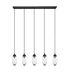 Linear Chandelier Z-Lite 651P-5L-MB Matte Black Arden 5 Light Linear Chandelier Z-Lite