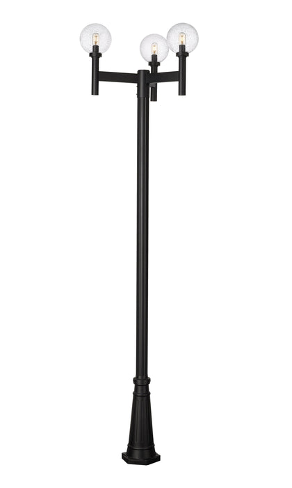 Outdoor Post Mounted Fixture Z-Lite 599MP3-519P-BK Black Laurent 3 Light Outdoor Post Mounted Fixture Z-Lite