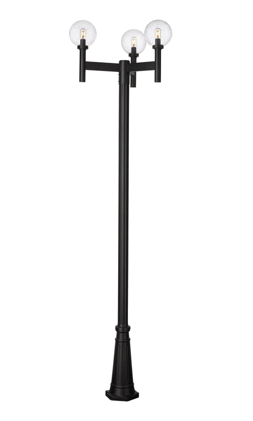 Outdoor Post Mounted Fixture Z-Lite 599MP3-519P-BK Black Laurent 3 Light Outdoor Post Mounted Fixture Z-Lite