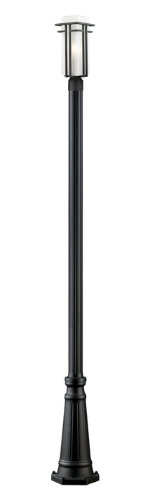 Outdoor Post Mounted Fixture Z-Lite 549PHMR-519P-BK Black Abbey 1 Light Outdoor Post Mounted Fixture Z-Lite