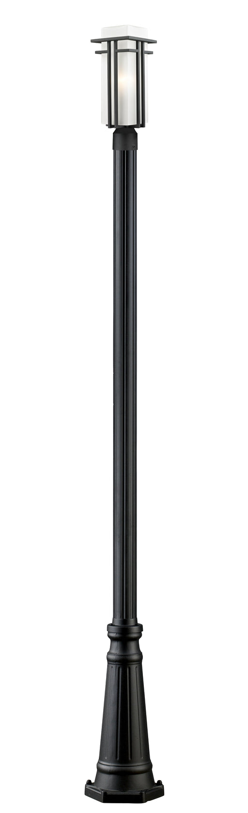 Outdoor Post Mounted Fixture Z-Lite 549PHMR-519P-BK Black Abbey 1 Light Outdoor Post Mounted Fixture Z-Lite