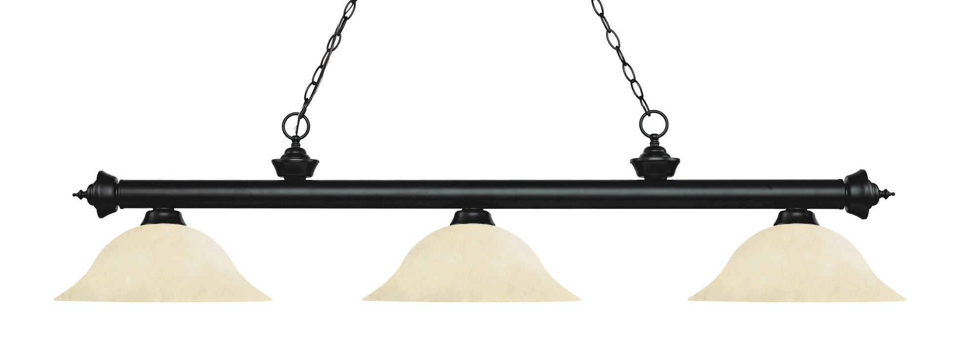 Billiard Z-Lite 200-3MB-GM16 Matte Black Riviera 3 Light Billiard Z-Lite