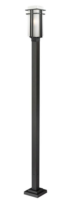 Outdoor Post Mounted Fixture Z-Lite 549PHB-536P-BK Black Abbey 1 Light Outdoor Post Mounted Fixture Z-Lite