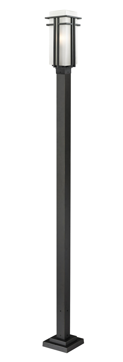 Outdoor Post Mounted Fixture Z-Lite 549PHB-536P-BK Black Abbey 1 Light Outdoor Post Mounted Fixture Z-Lite