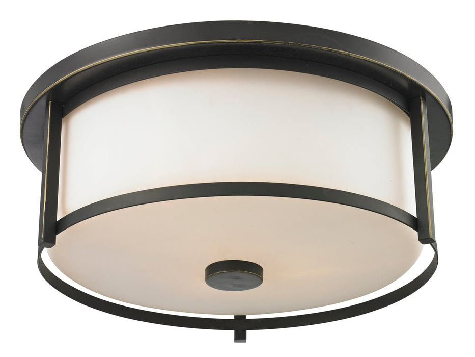 Flush Mount Z-Lite 413F16 Olde Bronze Savannah 3 Light Flush Mount Z-Lite