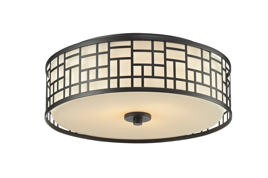Flush Mount Z-Lite 329F16-BRZ Bronze Elea 3 Light Flush Mount Z-Lite