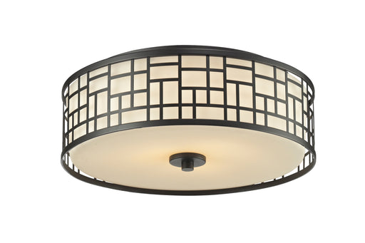 Flush Mount Z-Lite 329F16-BRZ Bronze Elea 3 Light Flush Mount Z-Lite