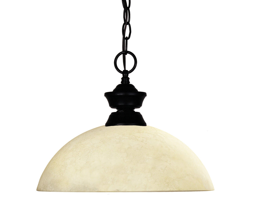 Pendant Z-Lite 100701MB-DGM14 Matte Black Windsor 1 Light Pendant Z-Lite