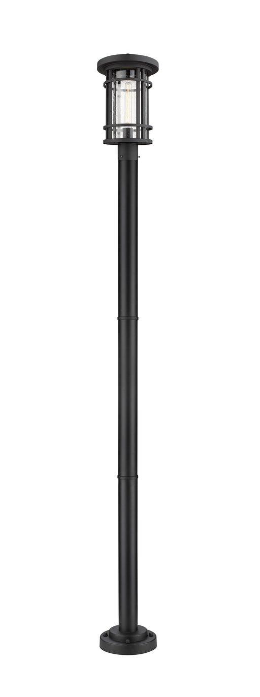 Outdoor Post Mounted Fixture Z-Lite 570PHB-567P-BK Black Jordan 1 Light Outdoor Post Mounted Fixture Z-Lite