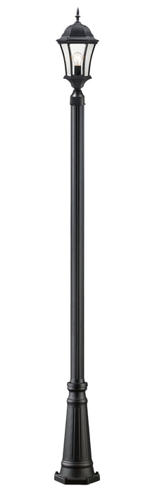 Outdoor Post Mounted Fixture Z-Lite 522PHM-519P-BK Black Wakefield 1 Light Outdoor Post Mounted Fixture Z-Lite