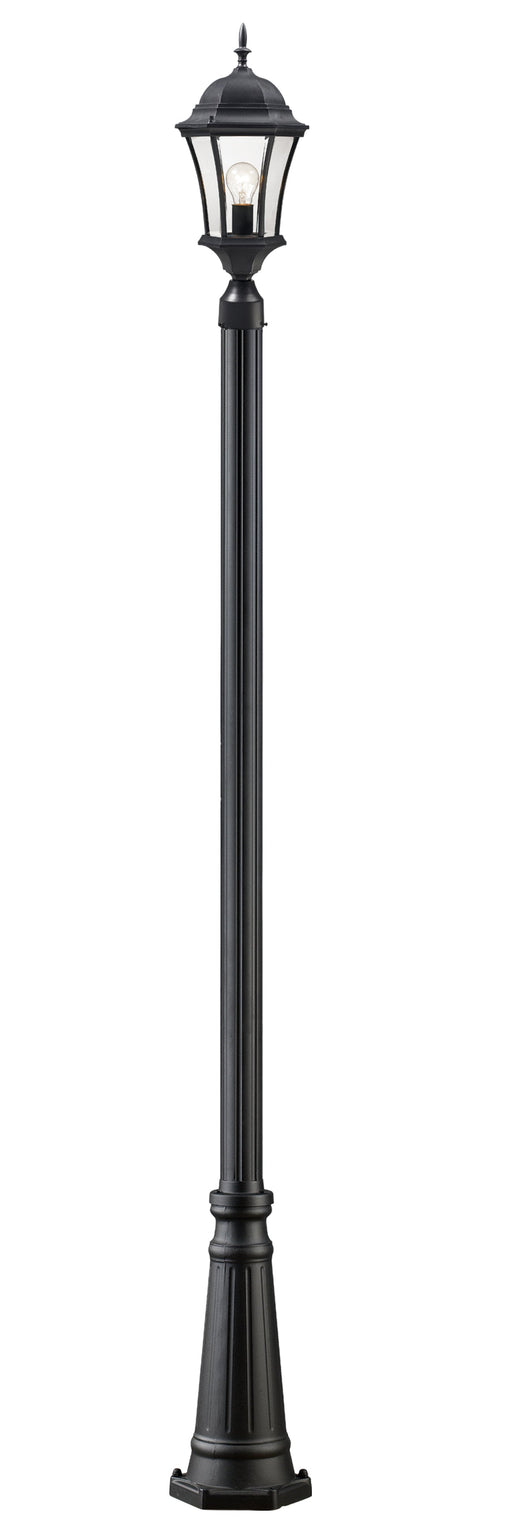 Outdoor Post Mounted Fixture Z-Lite 522PHM-519P-BK Black Wakefield 1 Light Outdoor Post Mounted Fixture Z-Lite