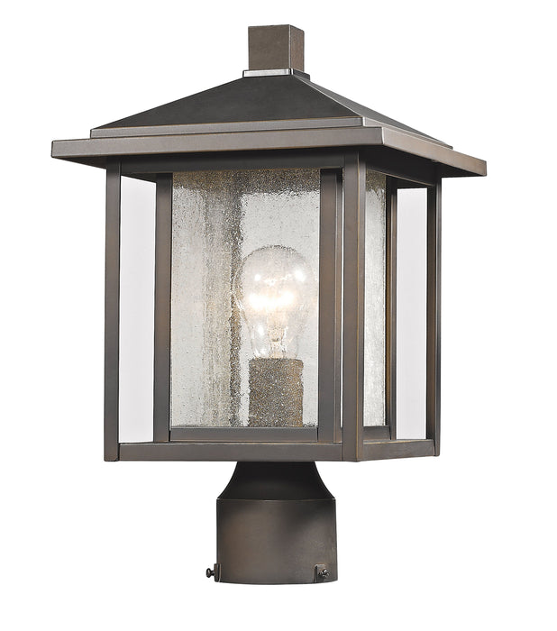Outdoor Post Mount Fixture Z-Lite 554PHM-ORB Oil Rubbed Bronze Aspen 1 Light Outdoor Post Mount Fixture Z-Lite