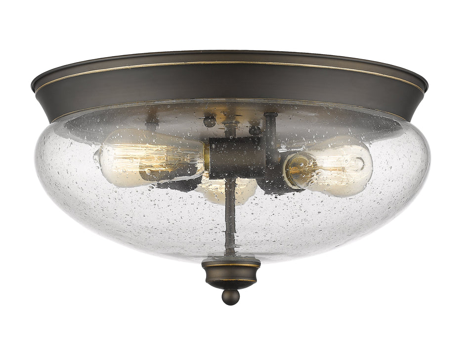 Flush Mount Z-Lite 722F3-OB Olde Bronze Amon 3 Light Flush Mount Z-Lite