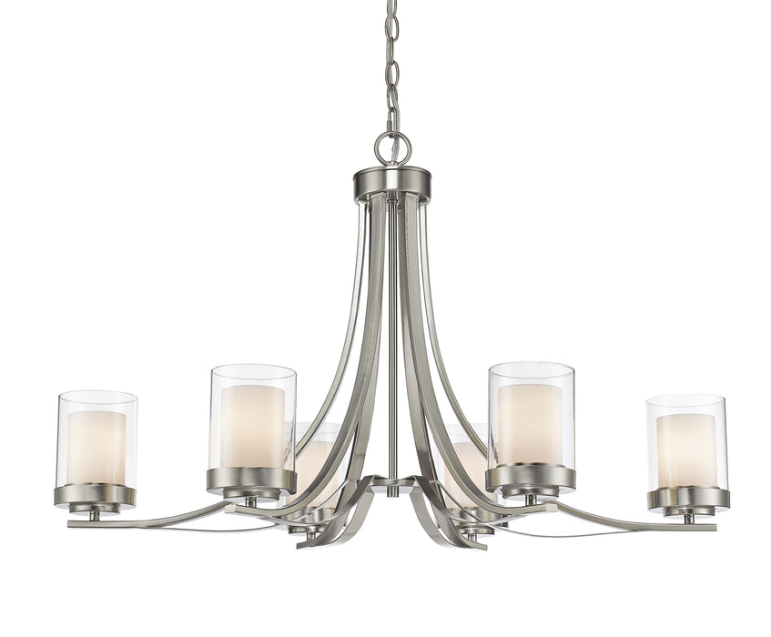Chandelier Z-Lite 426-6-BN Brushed Nickel Willow 6 Light Chandelier Z-Lite