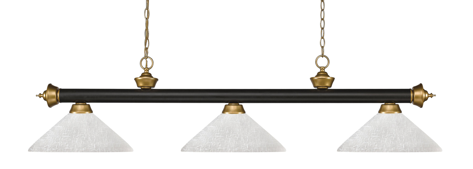 Billiard Z-Lite 200-3BRZ+SG-AWL14 Bronze + Satin Gold Riviera 3 Light Billiard Z-Lite