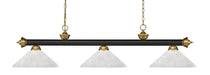 Billiard Z-Lite 200-3BRZ+SG-AWL14 Bronze + Satin Gold Riviera 3 Light Billiard Z-Lite