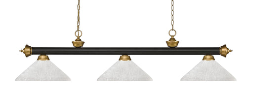 Billiard Z-Lite 200-3BRZ+SG-AWL14 Bronze + Satin Gold Riviera 3 Light Billiard Z-Lite
