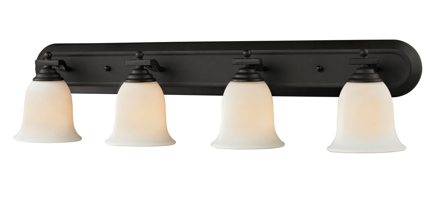 Vanity Light Z-Lite 703-4V-MB Matte Black Lagoon 4 Light Vanity Z-Lite