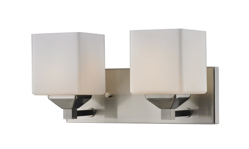Vanity Light Z-Lite 2104-2V Brushed Nickel Quube 2 Light Vanity Z-Lite