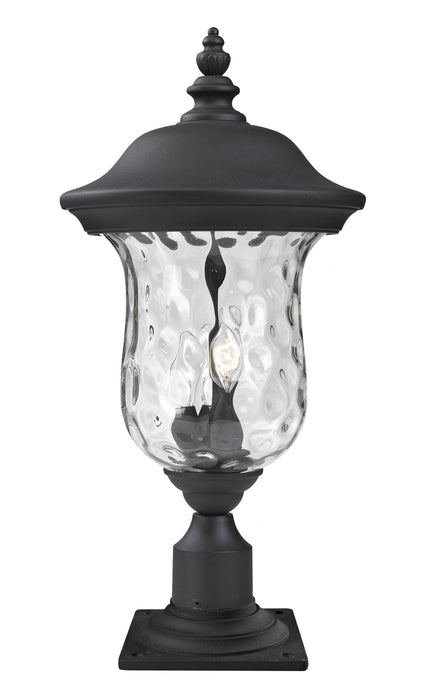 Outdoor Pier Mounted Fixture Z-Lite 533PHB-533PM-BK Black Armstrong 3 Light Outdoor Pier Mounted Fixture Z-Lite