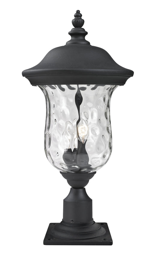 Outdoor Pier Mounted Fixture Z-Lite 533PHB-533PM-BK Black Armstrong 3 Light Outdoor Pier Mounted Fixture Z-Lite