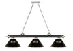 Billiard Z-Lite 2306-3MB-BN-ARS Matte Black + Brushed Nickel Cordon 3 Light Billiard Z-Lite
