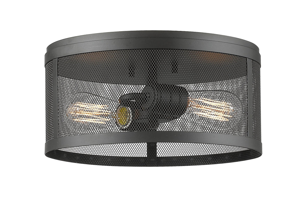 Flush Mount Z-Lite 331F12-BRZ Bronze Meshsmith 2 Light Flush Mount Z-Lite