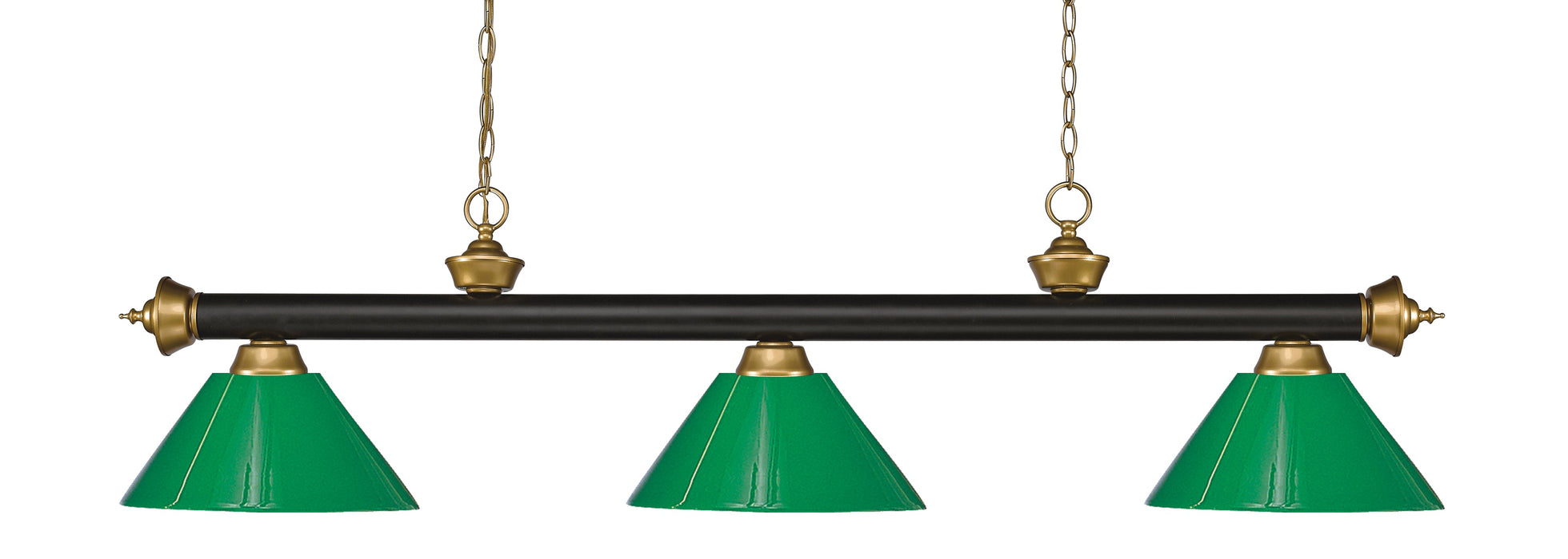 Billiard Z-Lite 200-3BRZ+SG-PGR Bronze + Satin Gold Riviera 3 Light Billiard Z-Lite