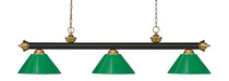 Billiard Z-Lite 200-3BRZ+SG-PGR Bronze + Satin Gold Riviera 3 Light Billiard Z-Lite
