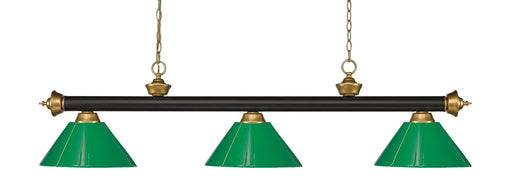 Billiard Z-Lite 200-3BRZ+SG-PGR Bronze + Satin Gold Riviera 3 Light Billiard Z-Lite
