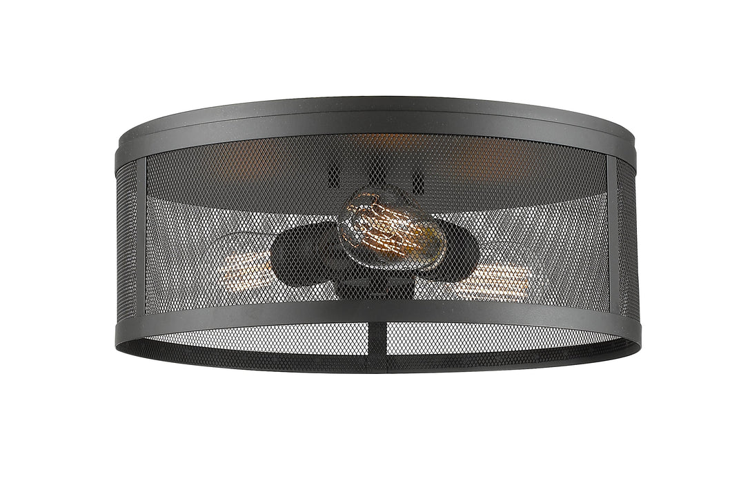 Flush Mount Z-Lite 331F14-BRZ Bronze Meshsmith 3 Light Flush Mount Z-Lite