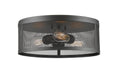 Flush Mount Z-Lite 331F14-BRZ Bronze Meshsmith 3 Light Flush Mount Z-Lite