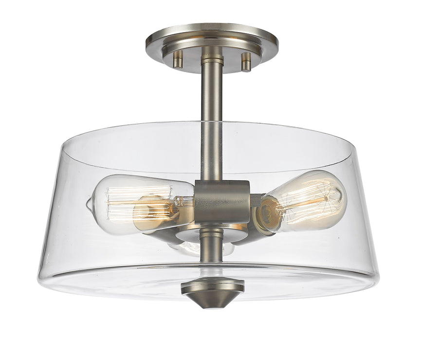 Semi Flush Mount Z-Lite 428SF3-BN Brushed Nickel Annora 3 Light Semi Flush Mount Z-Lite