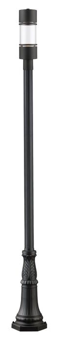 Outdoor Post Mounted Fixture Z-Lite 553PHB-518P-BK-LED Black Luminata 1 Light Outdoor Post Mounted Fixture Z-Lite