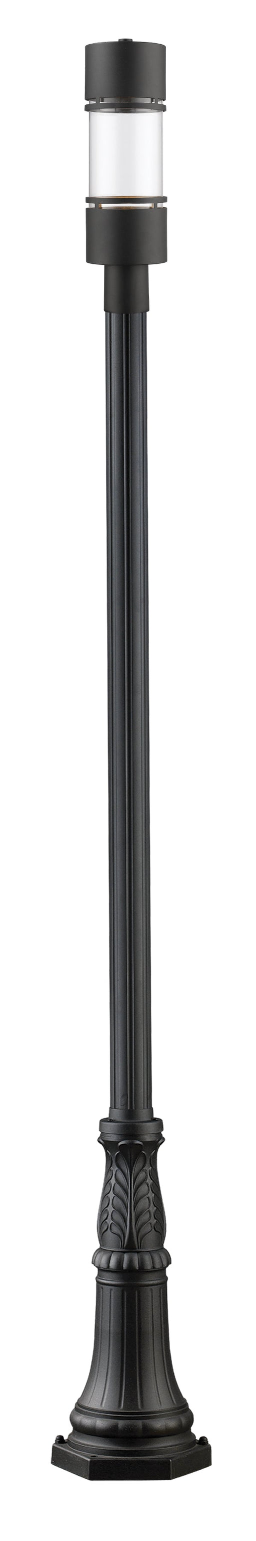 Outdoor Post Mounted Fixture Z-Lite 553PHB-518P-BK-LED Black Luminata 1 Light Outdoor Post Mounted Fixture Z-Lite