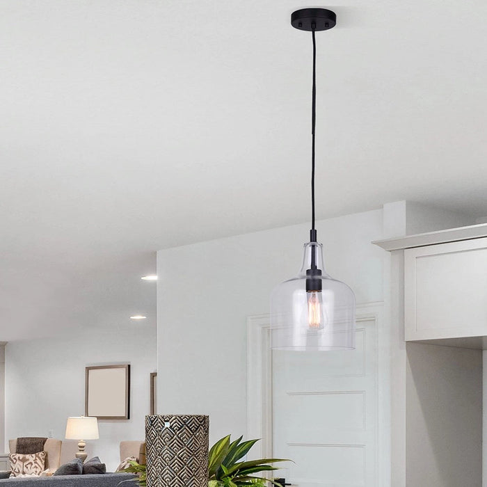 Pendant Canarm IPL1059A01BK Keeva Pendant in Matte Black Canarm