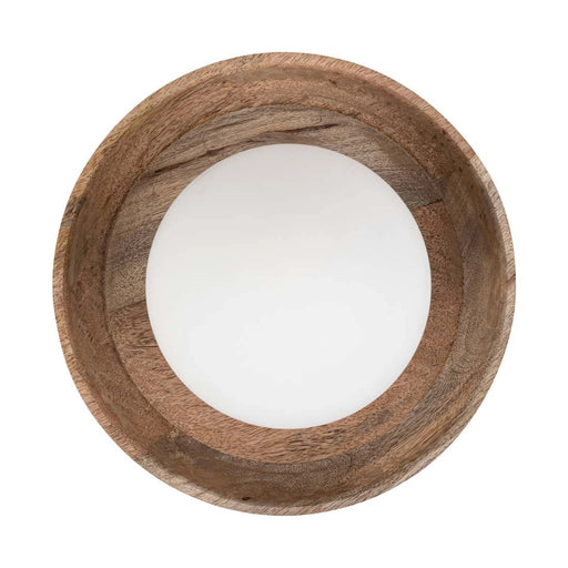 Pendant Canarm IPL2153B01NA Kali 1-Light Pendant with Natural Mango Wood & Frosted Glass Globe Canarm