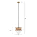 Pendant Canarm IPL2153B01NA Kali 1-Light Pendant with Natural Mango Wood & Frosted Glass Globe Canarm