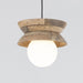 Pendant Canarm IPL2153B01NA Kali 1-Light Pendant with Natural Mango Wood & Frosted Glass Globe Canarm